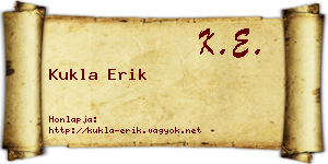 Kukla Erik névjegykártya